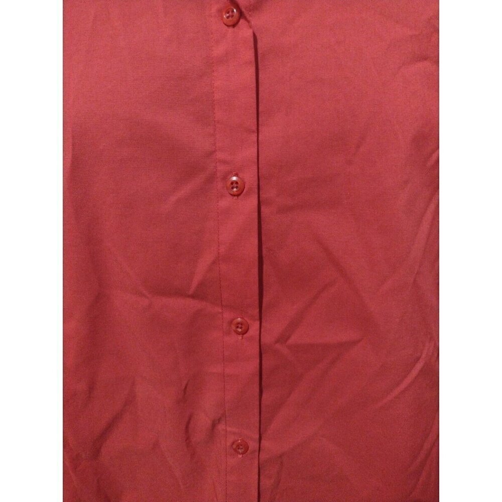 NWT Zac & Rachel Women's Long Sleeve Button-Down Red Collar Shirt Size XL New - Picture 4 of 10